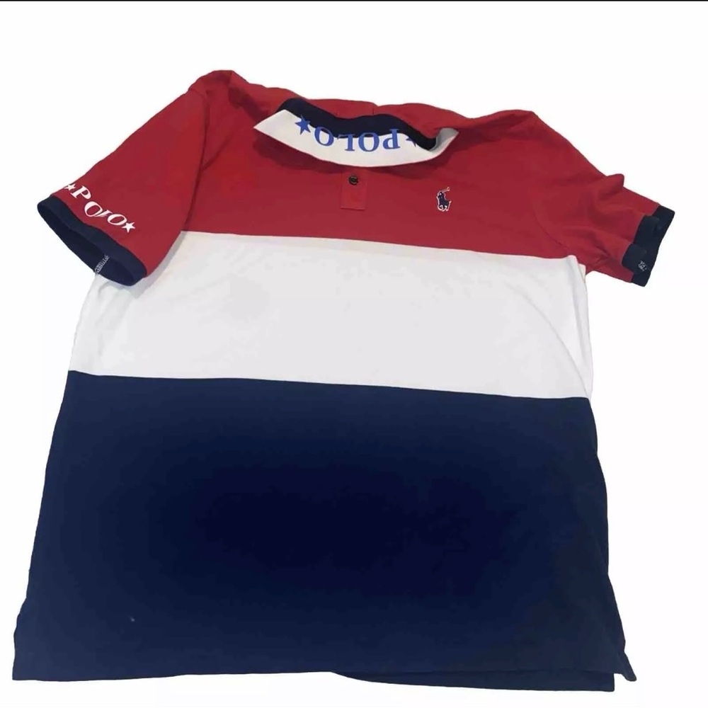Polo Ralph Lauren Shirt L Red Blue Collar